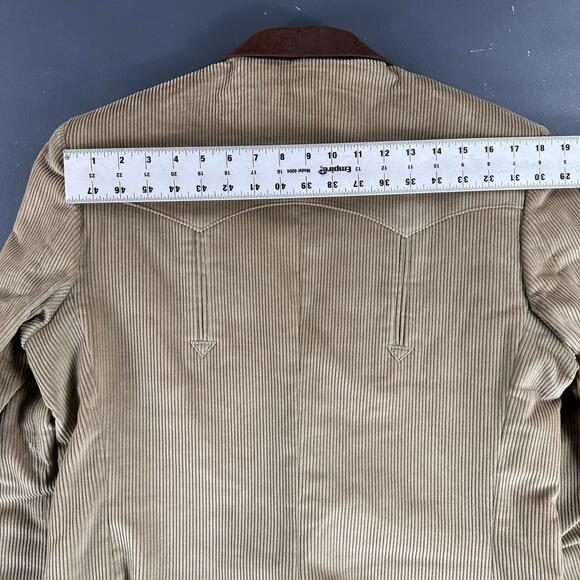 VTG Pagano West Blazer Mens 40R Tan Corduroy Elbow Pad Vertical Smiles NWT USA - Picture 9 of 9